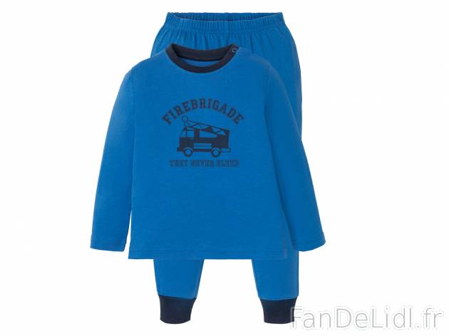 Pyjama , le prix 4.49 € 
- Du 12-24 mois au 4-6 ans selon modèle.
- Ex. Haut ...