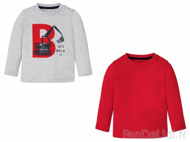 T-shirts manches longues , le prix 4.99 &#8364; 
- Lot de 2
- Du 12-24 mois ...