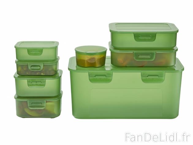 Boîtes repas , le prix 4.99 € 
- Set de 8 : 2 x env. 180 ml, 2 x env. 350 ...