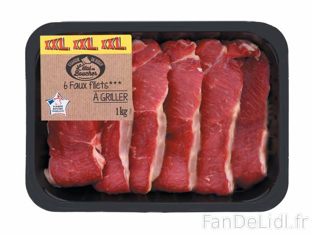 Faux filets *** , le prix 13.49 € 
- À griller
Caractéristiques

- Rayon ...