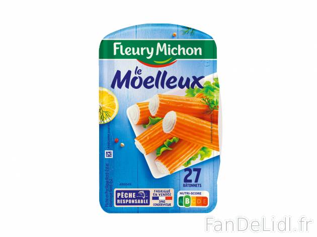 Fleury Michon 27 bâtonnets de surimi , le prix 2.24 € 

Caractéristiques

- ...