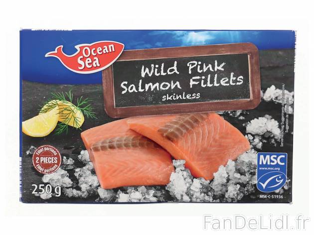 2 filets de saumon rose du Pacifique MSC chez , le prix 2.55 € 

Caractéristiques

- ...