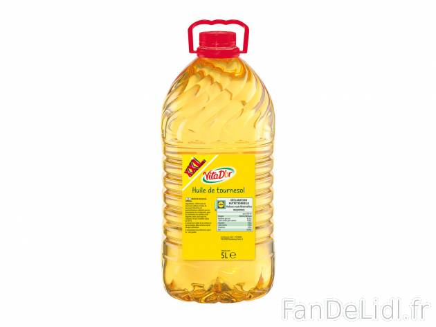 Huile de tournesol , le prix 5.69 €  
-  5 L !