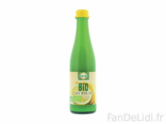 Pur jus de citron Bio , le prix 0.99 € 

Caractéristiques

- AB agriculture ...