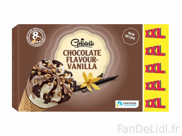 8 cônes chocolat saveur vanille , le prix 1.59 € 
- Prix normal 456 g : 1,59 ...