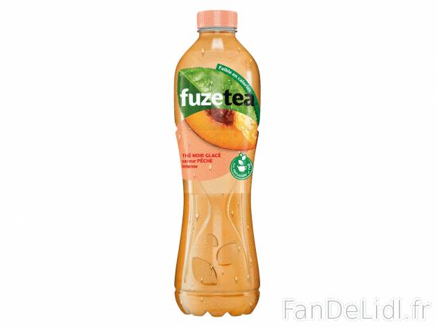 Fuze Tea saveur pêche , le prix 1.12 € 
- La bouteille de 1,25 L : 1,49 € ...