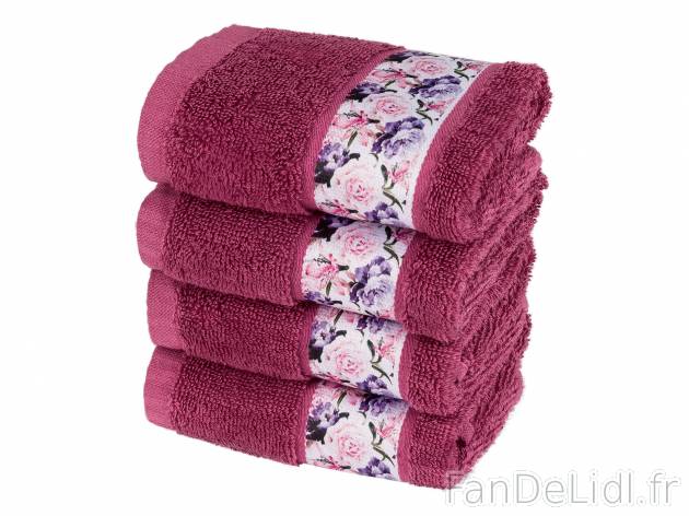 Serviettes invité en éponge , le prix 3.49 € 
- Lot de 4
- Ex. 50 % coton, ...