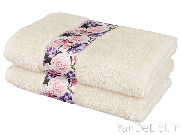 Serviettes de toilette en éponge , le prix 4.99 &#8364; 
- Lot de 2
- Ex. 50 ...