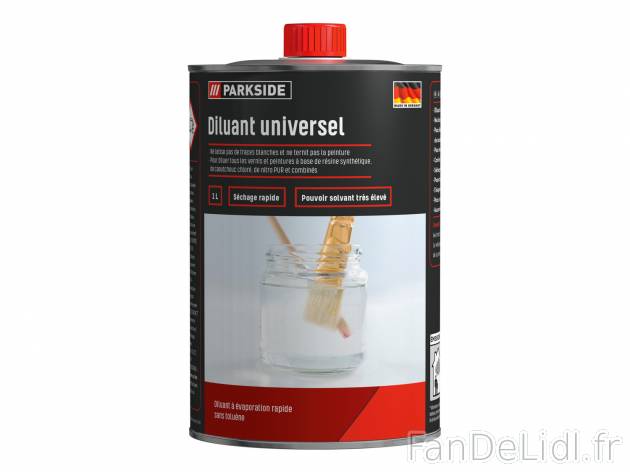 Diluant universel , le prix 2.99 €  
-  Env. 1 L
-  Séchage rapide