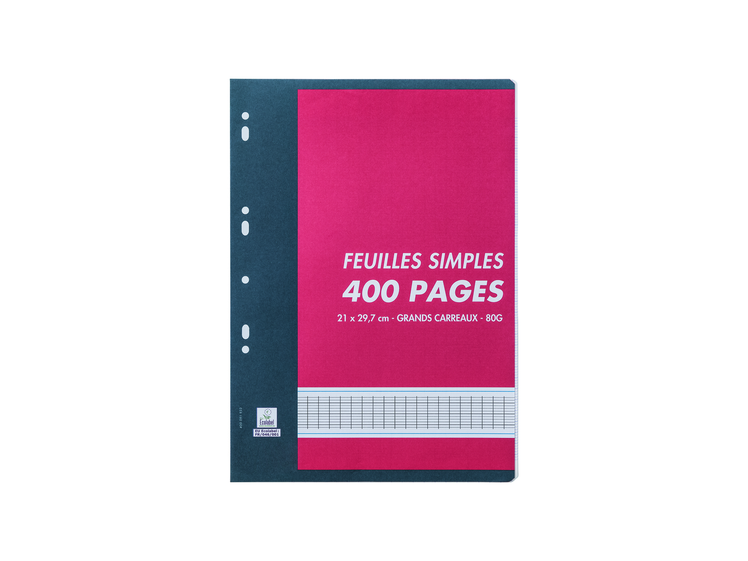 Feuilles simples ou copies doubles perforées , le prix 1.49 €
- 400 pages