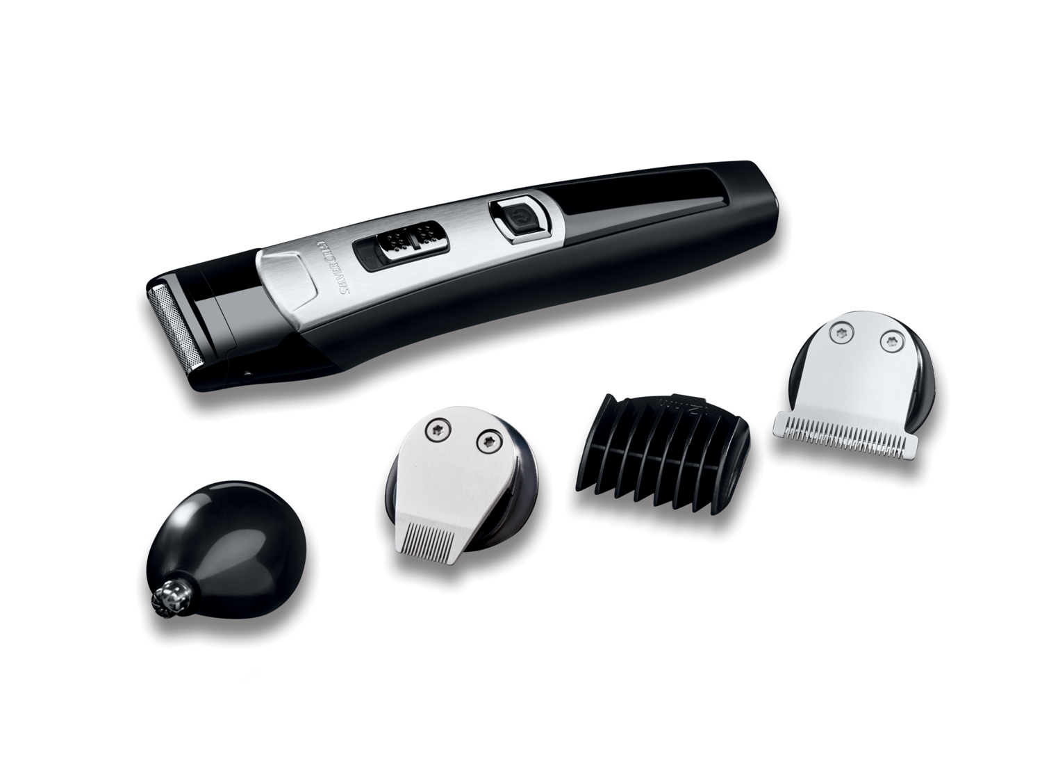 Tondeuse barbe et cheveux sans fil , le prix 19.99 €
- 5 en 1 : embouts pour ...