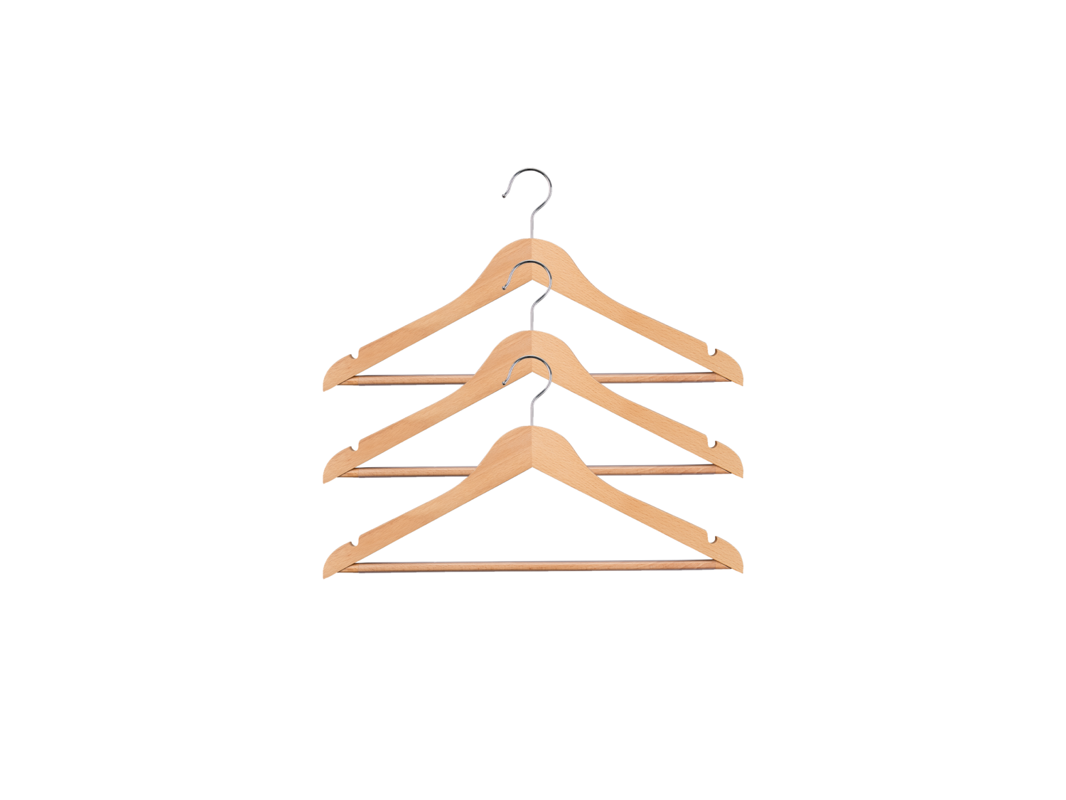 Cintre , le prix 4.99 €
- En bois de hêtre
- Au choix : cintre gain de place, ...