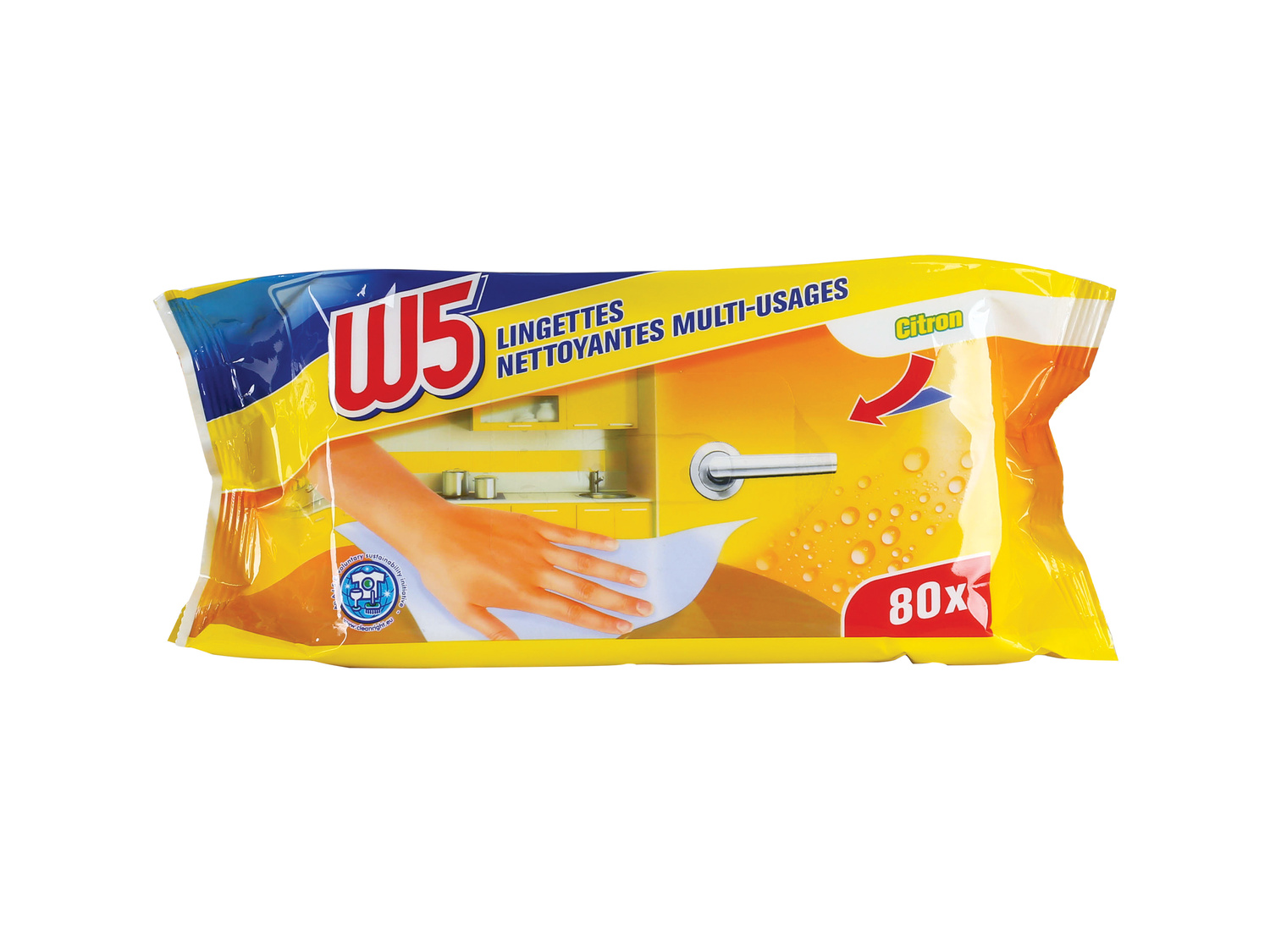 80 lingettes nettoyantes multi-usages , le prix 1.33 €
- Le paquet de 80 lingettes ...