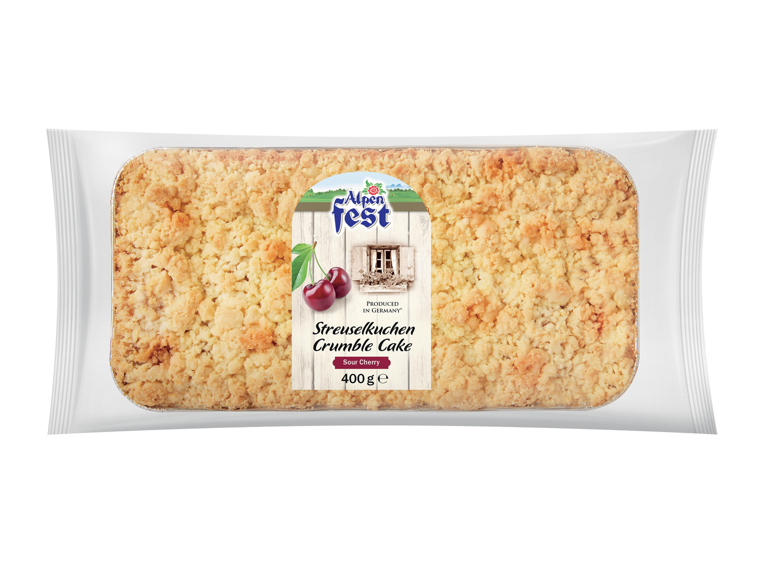 Gâteau au crumble , le prix 1.59 €
- Au choix : pomme ou cerise