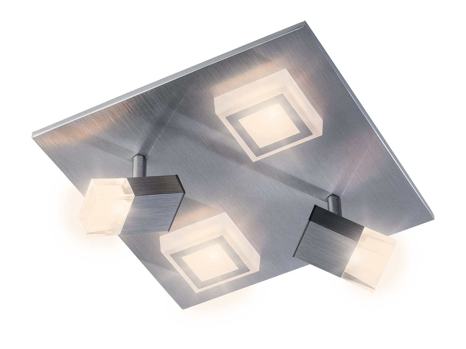 Plafonnier LED en aluminium brossé , le prix 29.99 €
- 4 modules LED basse ...