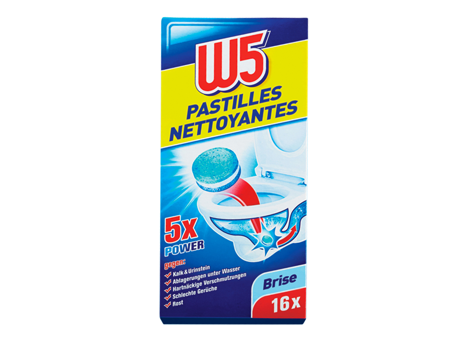 Pastilles nettoyantes WC , le prix 1.99 €
- Au choix : citron ou brise