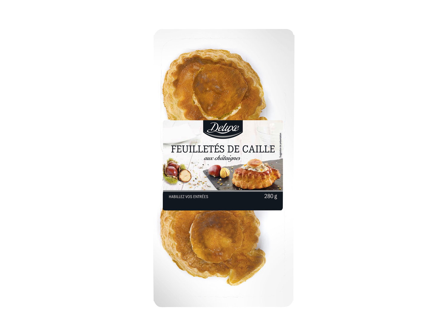 2 feuilletés , le prix 3.29 €
- Au choix : veau aux champignons et trompettes ...