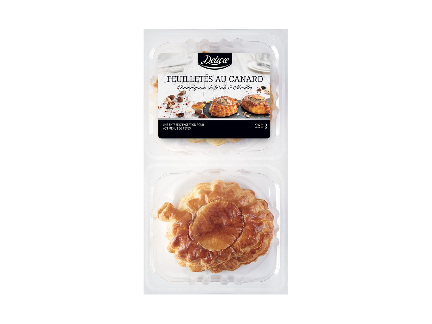 2 feuilletés , le prix 3.49 €
- Au choix : aux noix de Saint‑Jacques et champignons ...