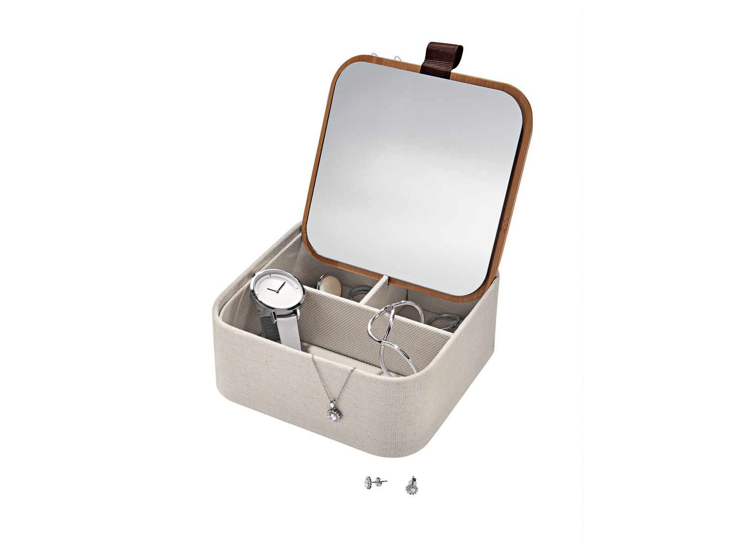 Boîte à bijoux en bambou avec miroir , le prix 6.99 €
- 3 ou 6 compartiments ...