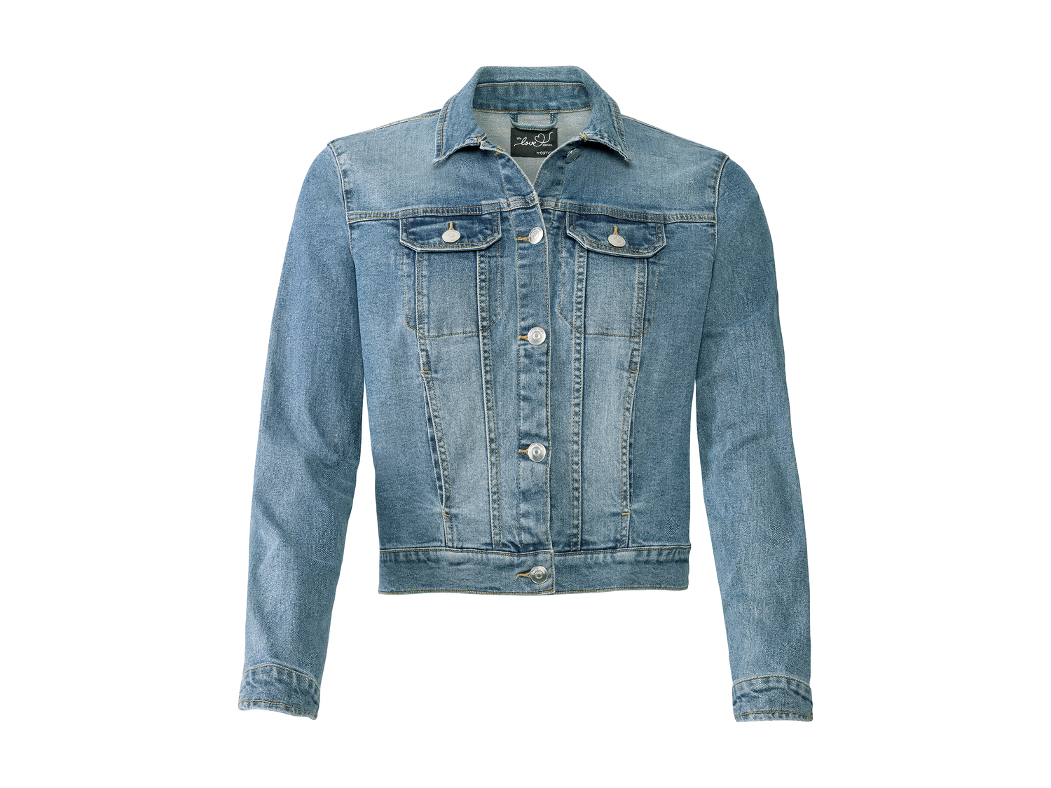 Veste en jean , le prix 11.99 €
- Du 36 au 46 selon modèle.
- Ex. 98 % coton ...