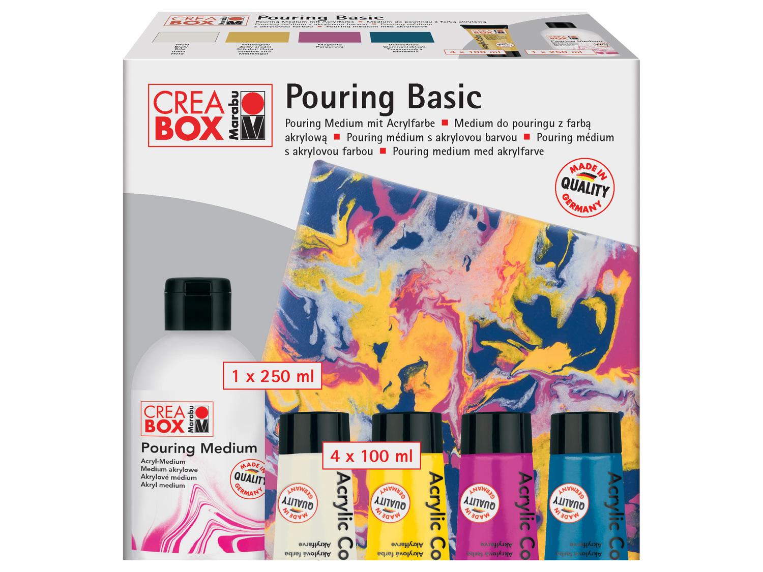 Set de pouring , le prix 9.99 €
- Peinture acrylique crémeuse à base d'eau
Au ...