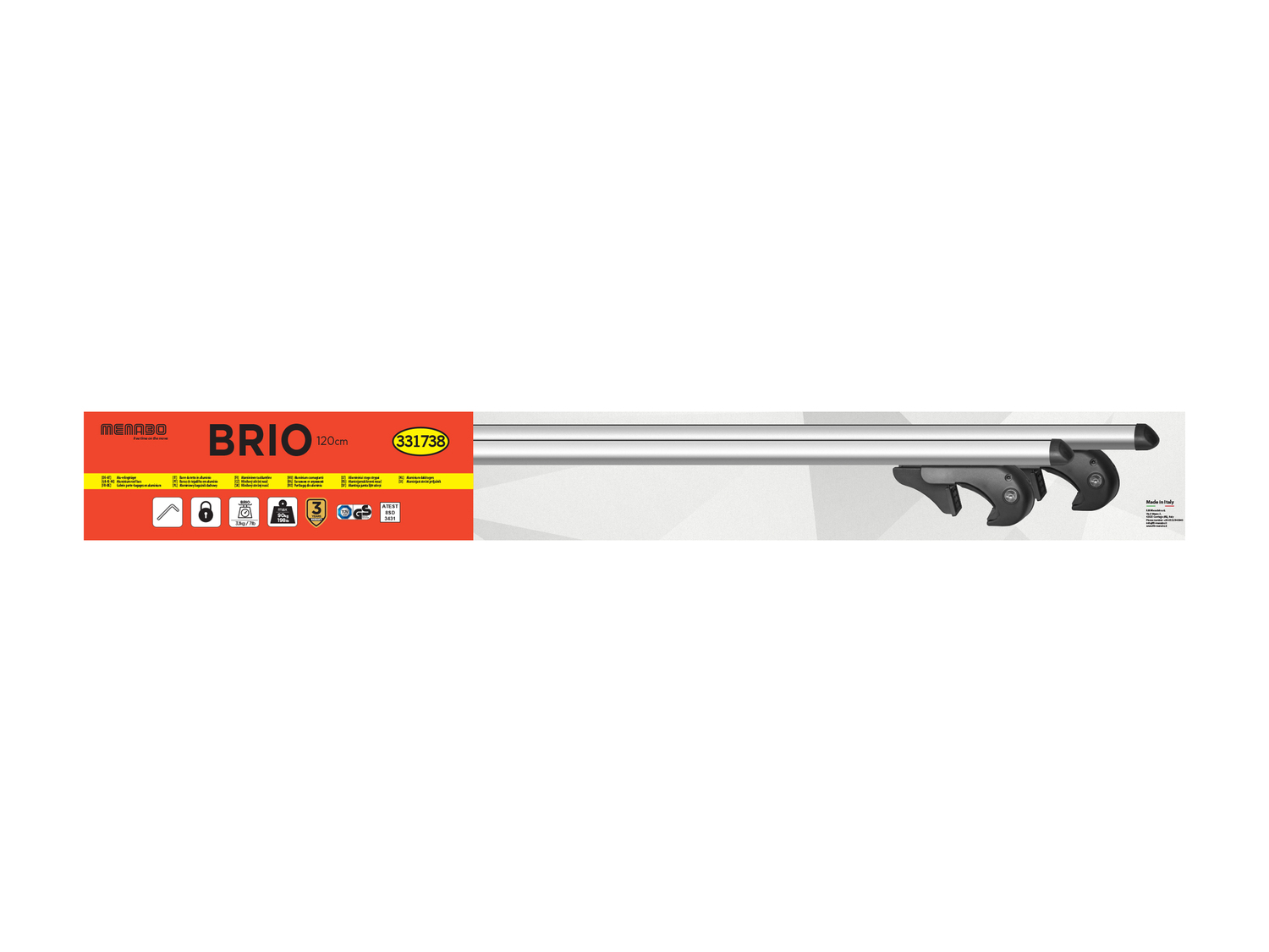 Barres de toit en aluminium Menabo Brio, le prix 36.99 €
- Env. 120 cm
- Lot ...