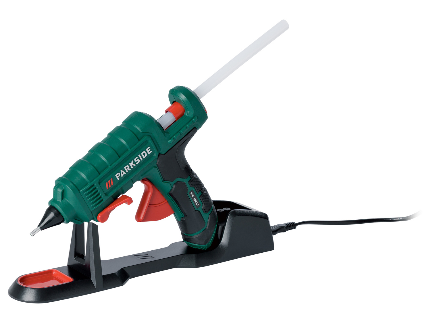 Pistolet à colle Parkside PHP 500 E3, le prix 9.99 €
2 modes de fonctionnement ...