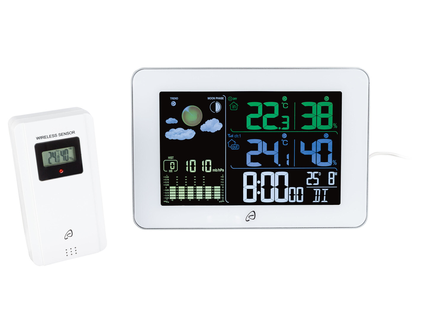 Station météo radioguidée , le prix 19.99 €
- Symboles météo animés avec ...