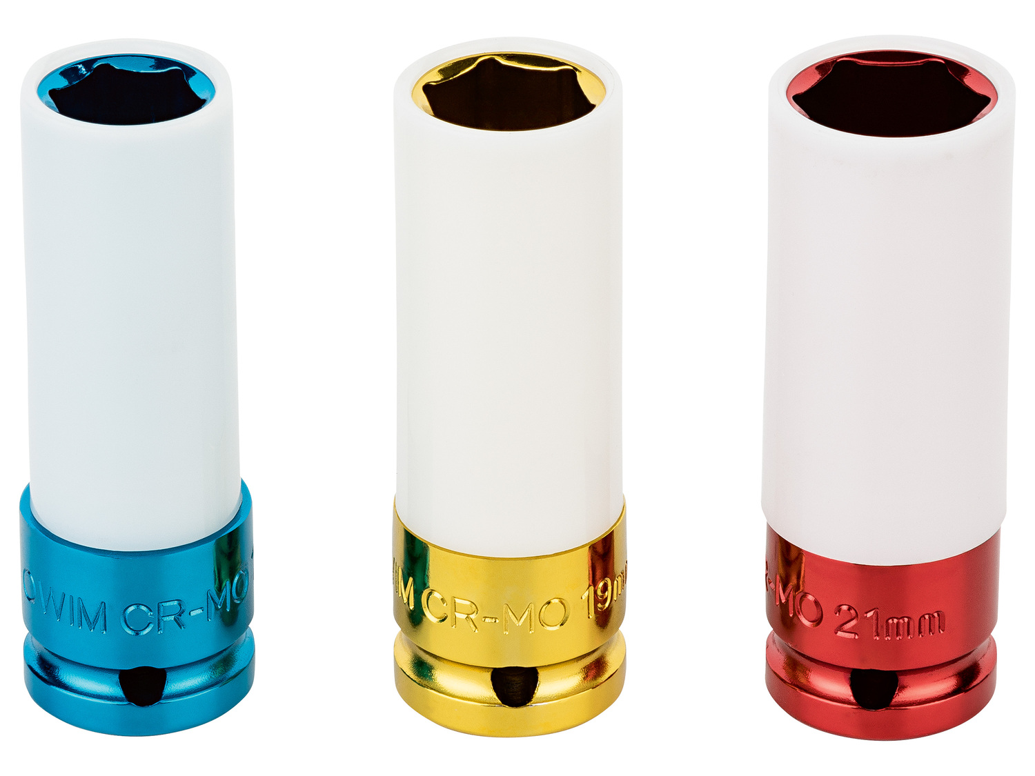 Douilles pour clé à choc , le prix 9.49 €
- Set de 3 douilles avec code couleur ...