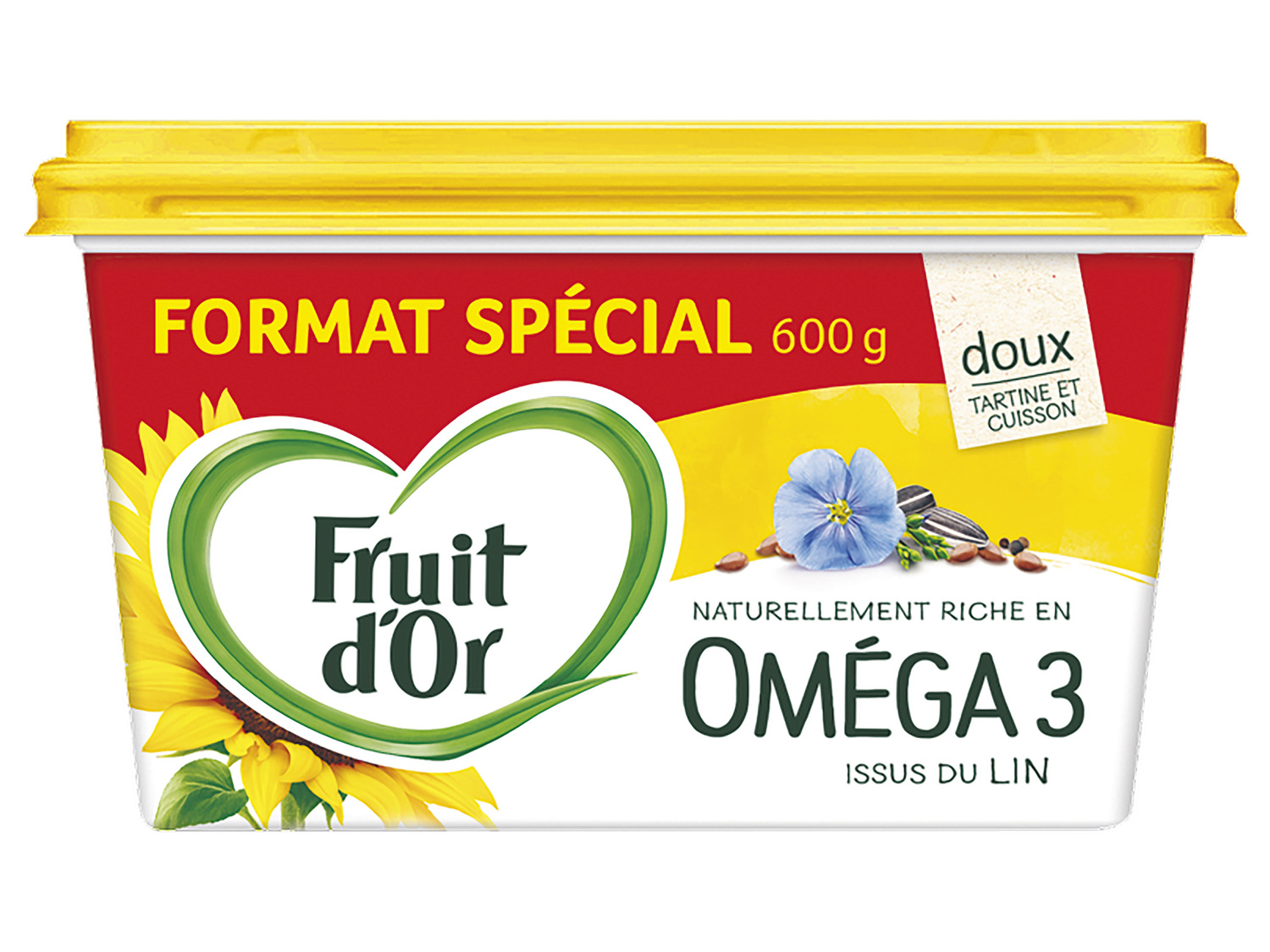 Fruit d’Or margarine Oméga 3 , le prix 1.44 €
- Au choix : demi-sel ou doux
Caractéristiques
- ...
