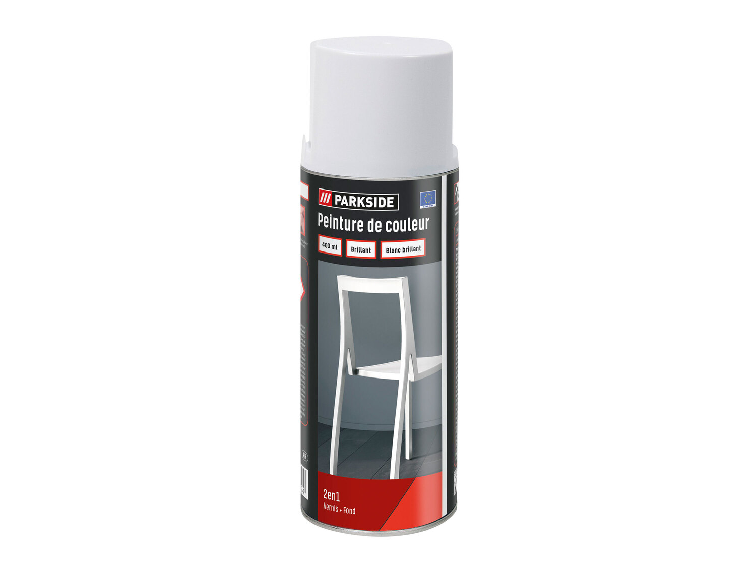 Peinture en spray , le prix 2.49 €
- 2 en 1 : vernis + fond,
- Brillant,
- ...