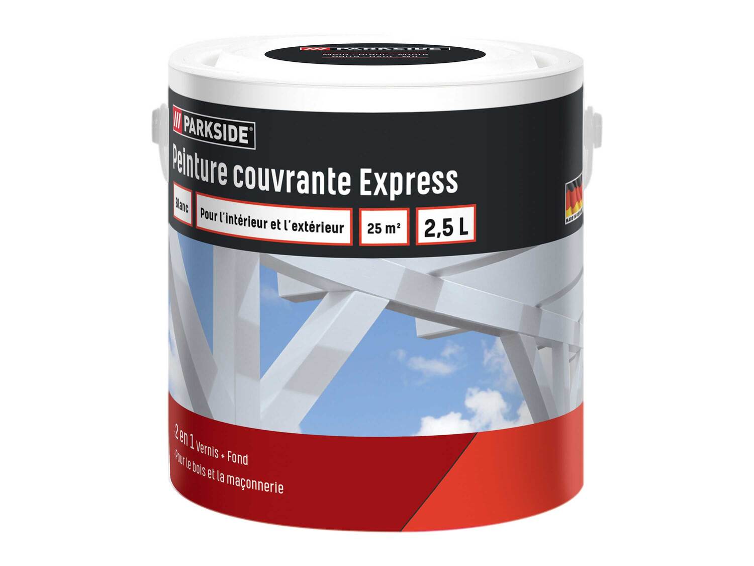 Peinture couvrante express , le prix 11.99 €
- Env. 2,5 L
- Env. 25 m²
- ...