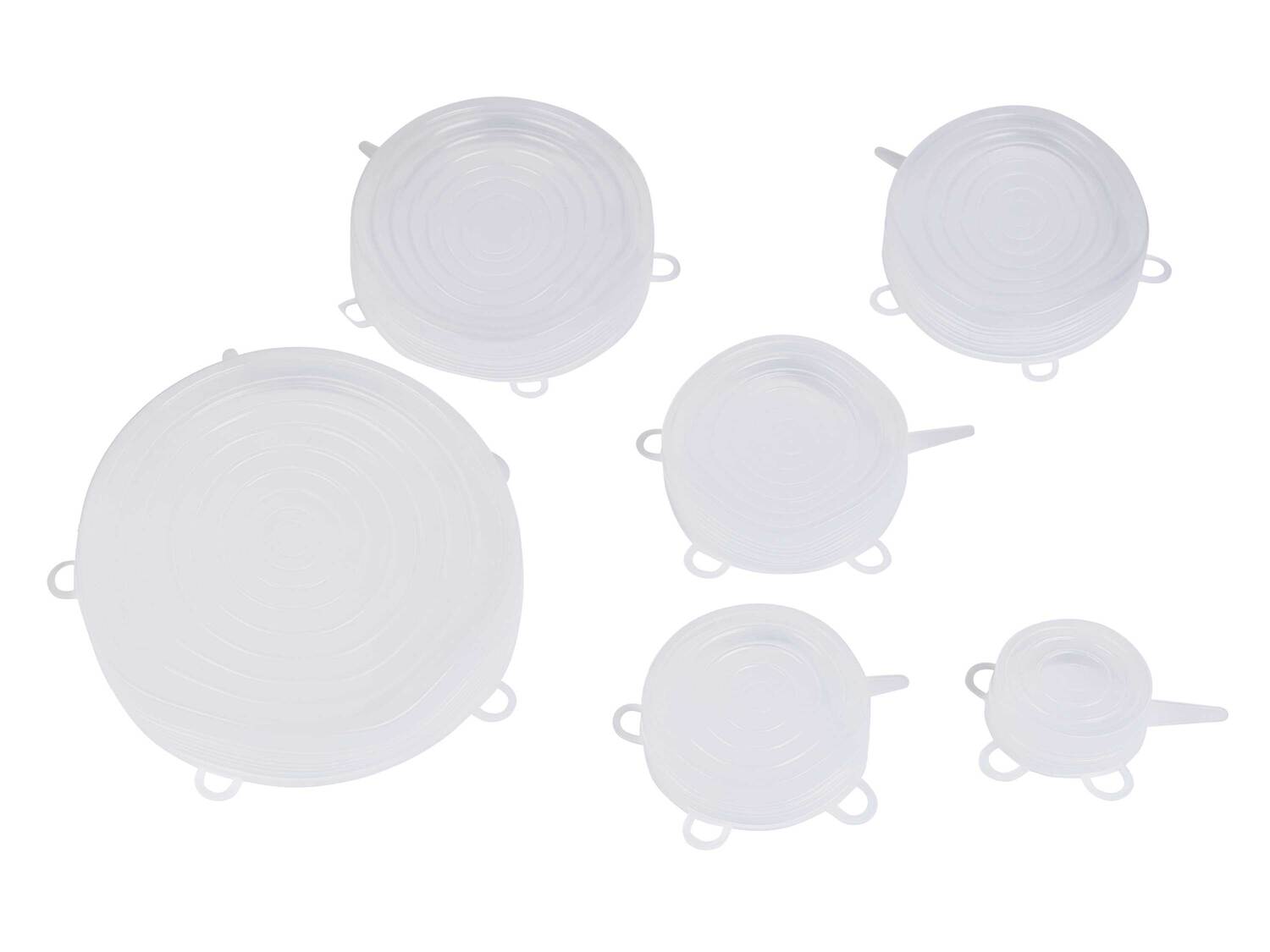 Couvercles en silicone souple , le prix 8.99 €
- Set de 12
- 6 tailles différentes, ...