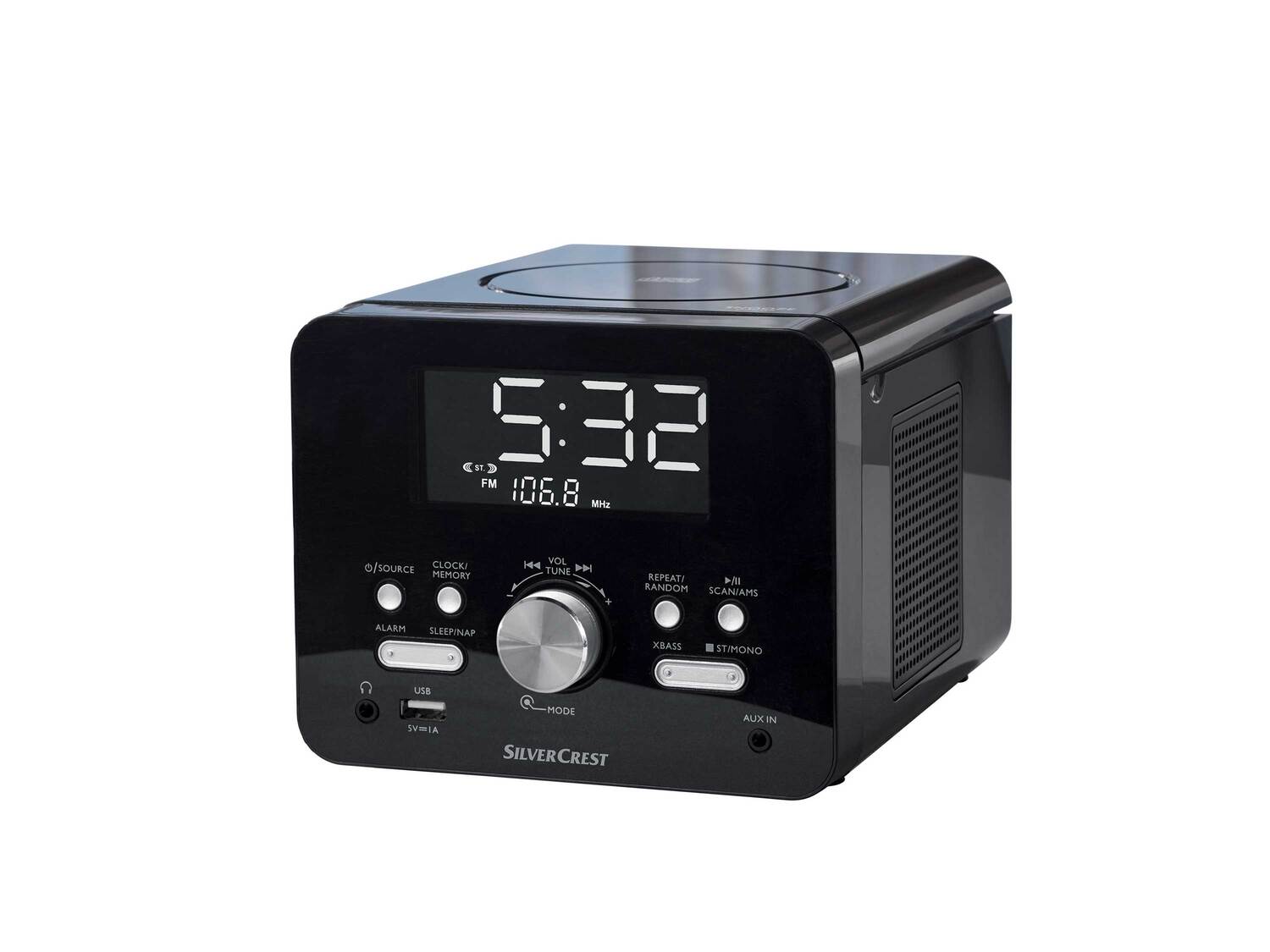 Radio réveil CD , le prix 27.99 €
- 4 en 1 : lecteur CD, radio, réveil digital, ...