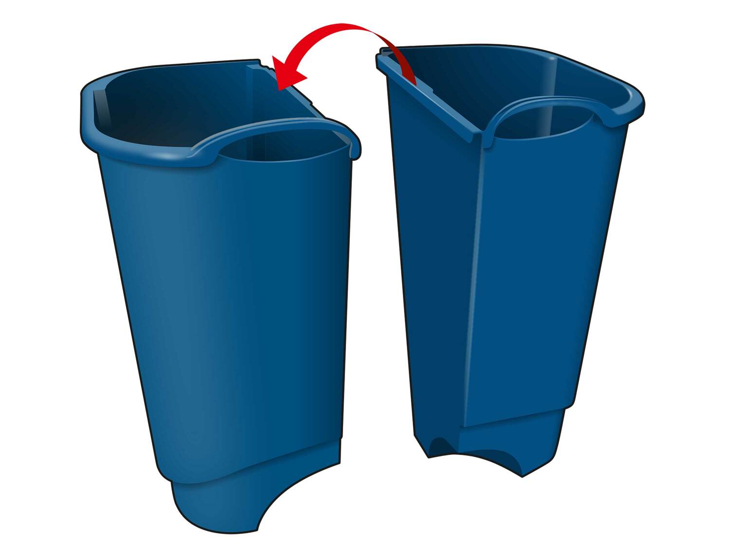 Poubelle à double compartiment en plastique recyclé , le prix 9.99 € ...
