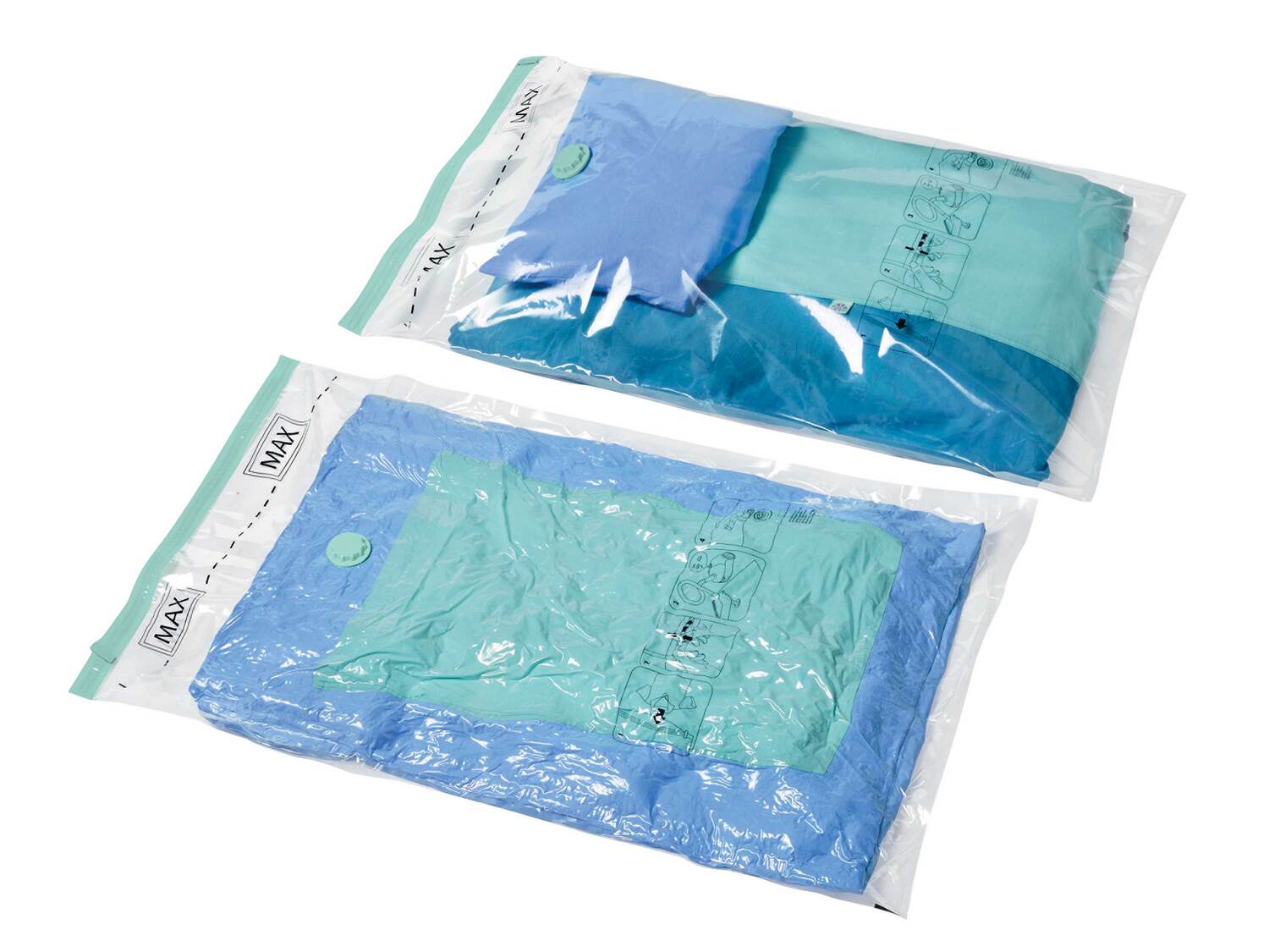 Housse de rangement sous vide , le prix 2.99 €
- Au choix :
- Env. 90 x 120 ...