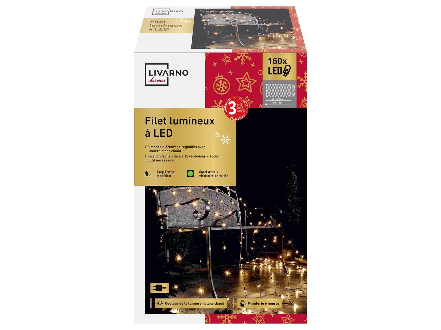 Rideau ou filet lumineux LED , le prix 9.99 &#8364; 
- Filet lumineux &agrave; ...