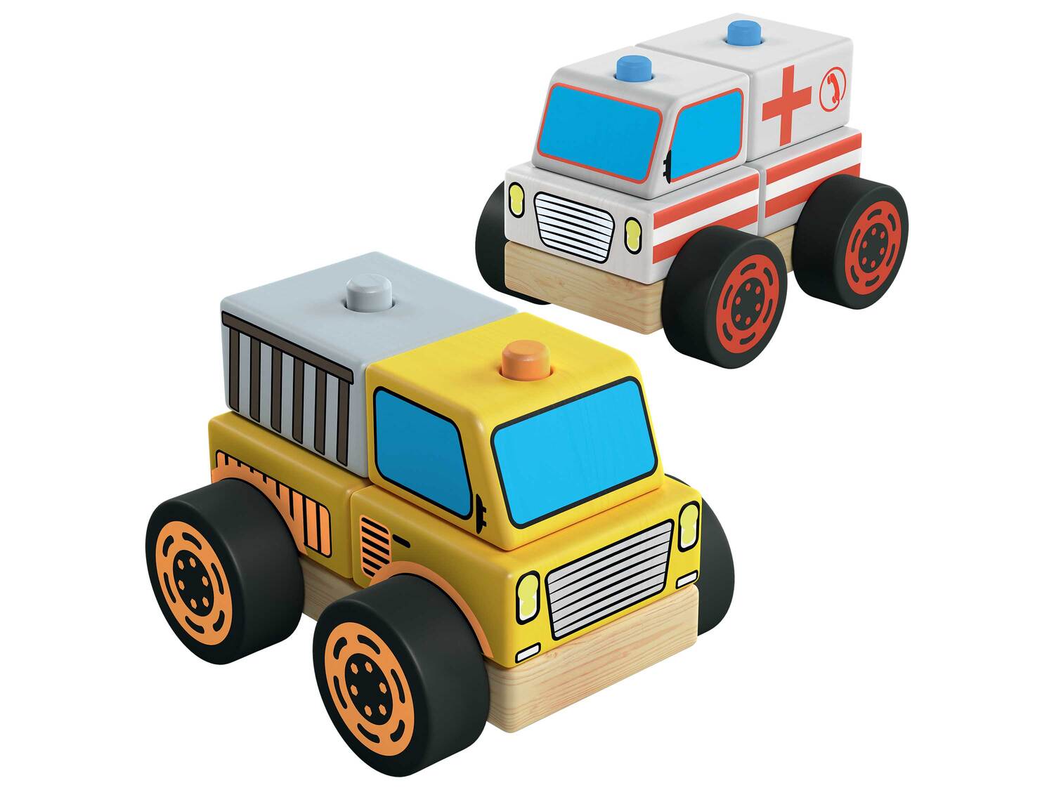 Véhicules à emboîter en bois , le prix 5.99 €
- Au choix :
- Camion ...
