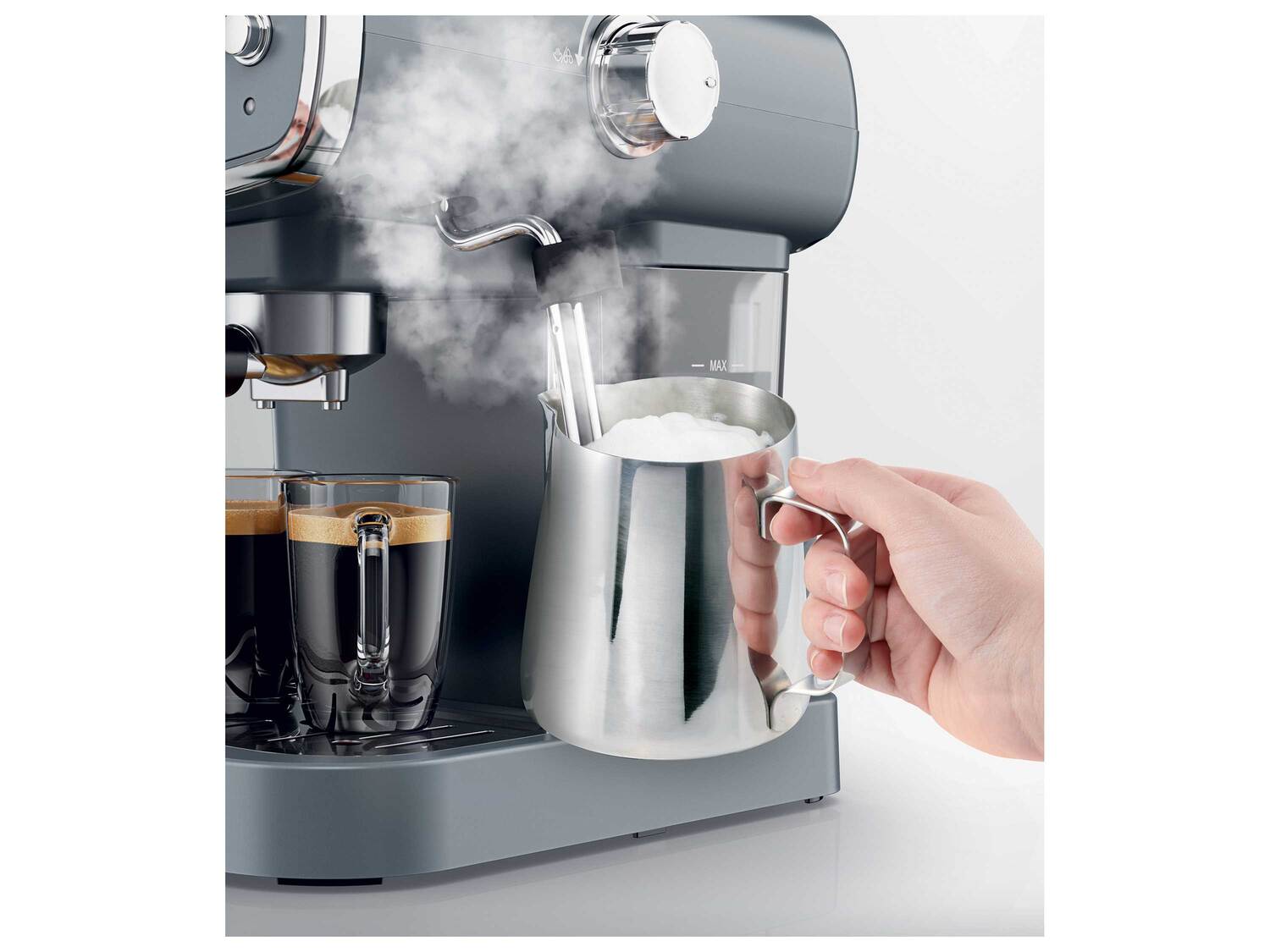 Machine à expresso , le prix 69.99 €
- 1 050 W
- Pression d'env. ...
