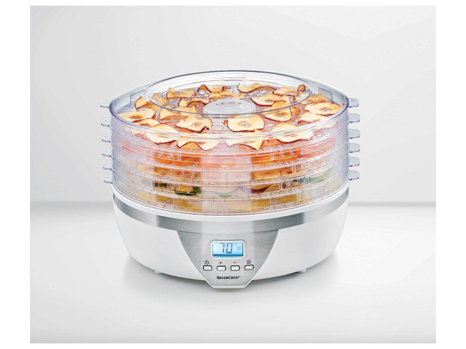 Déshydrateur alimentaire , le prix 29.99 €
- 350 W
- Pour faire sécher fruits, ...