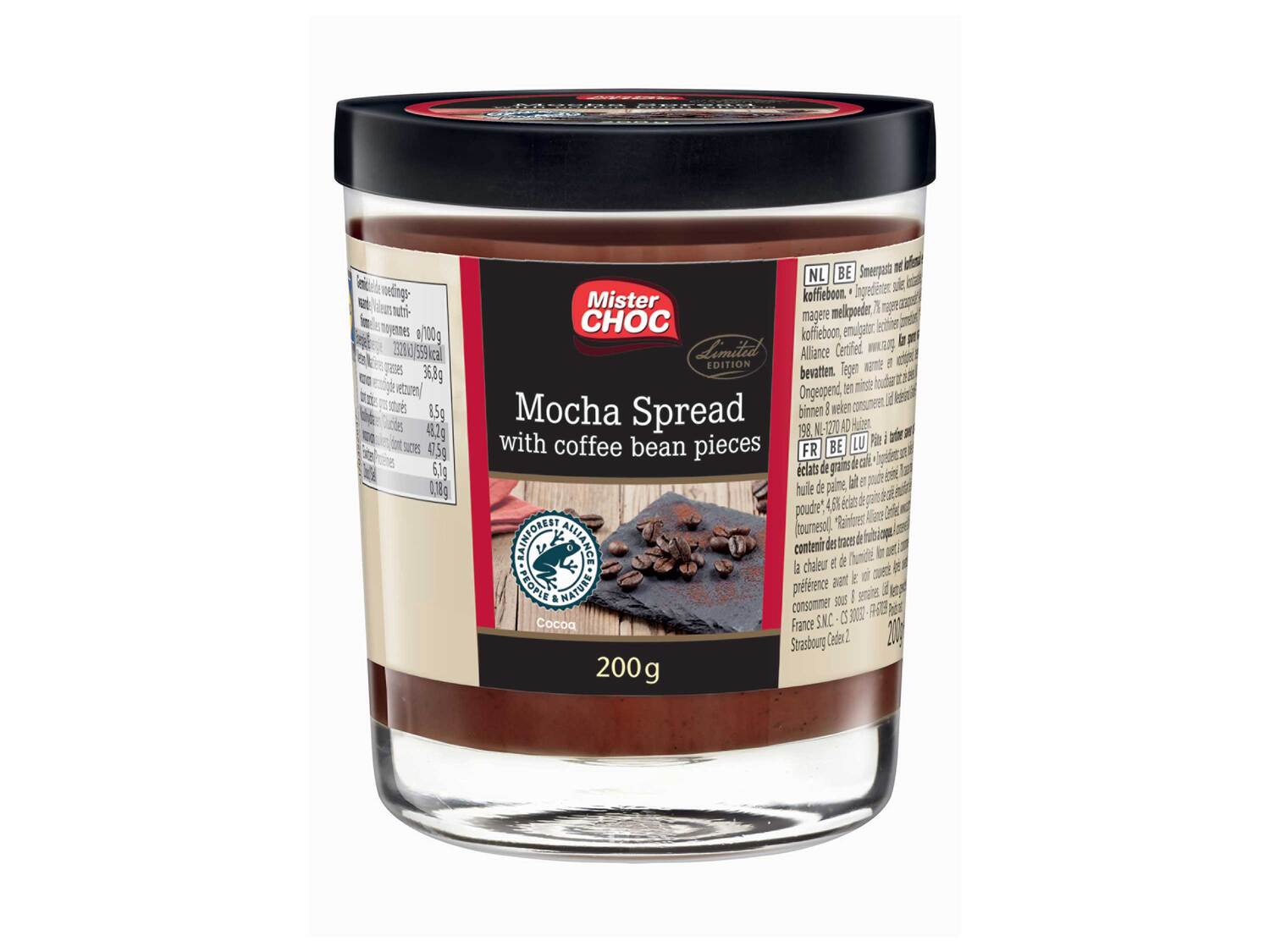 Pâte à tartiner , le prix 1.29 €
- Au choix : coco, mocca, noisette ...