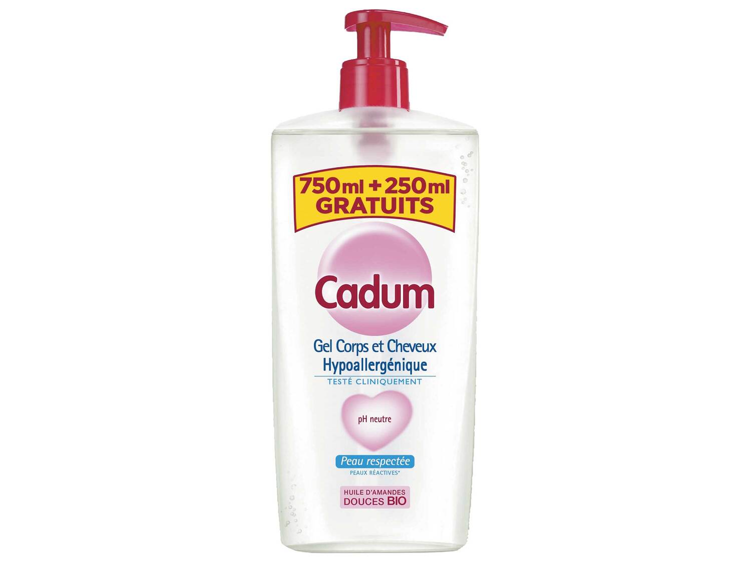 Cadum gel douche , le prix 3.89 €
- 750 ml + 250 ml OFFERTS
- Variétés ...