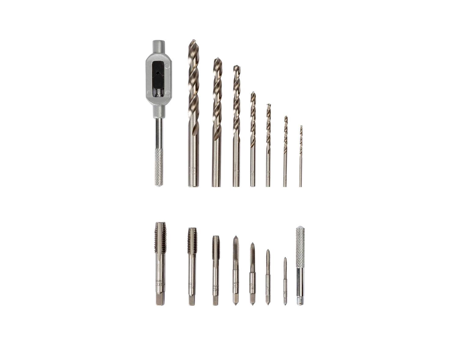 Set de forets et tarauds , le prix 9.99 €
- Set de 15
- 7 forets en acier HSS ...