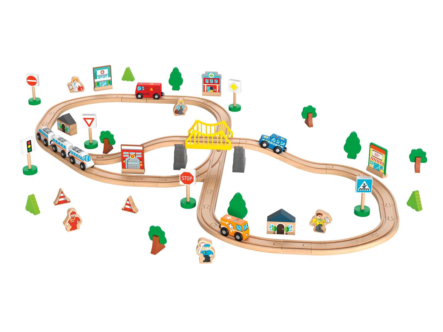 Set de chemin de fer en bois , le prix 16.99 €
- Au choix :
- Ville : ...