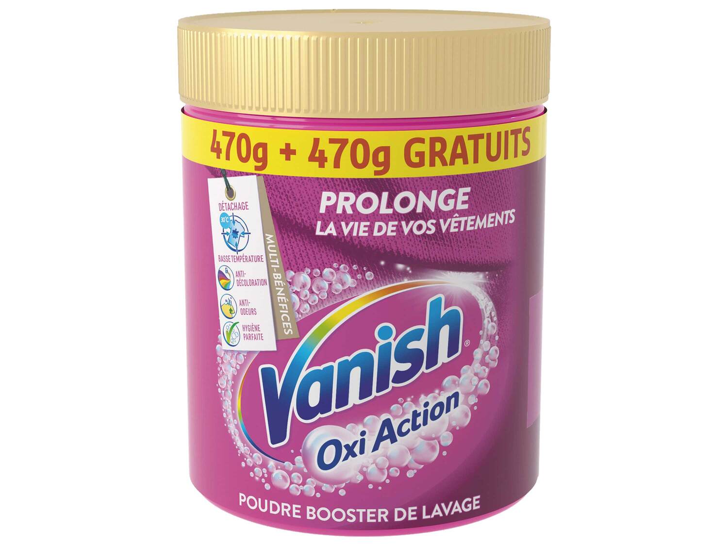 Vanish Oxi Action poudre , le prix 4.15 €
- 470 + 470 g OFFERTS
- Au ...
