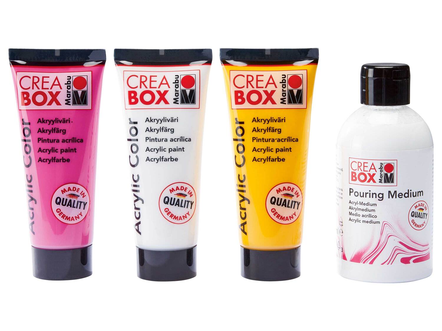 Set de pouring , le prix 9.99 €
- Au choix :
- Pouring medium avec peinture ...