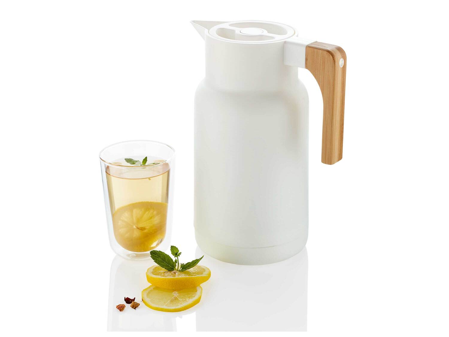 Pichet isotherme , le prix 9.99 €
- Capacité : env. 1 L
- ...