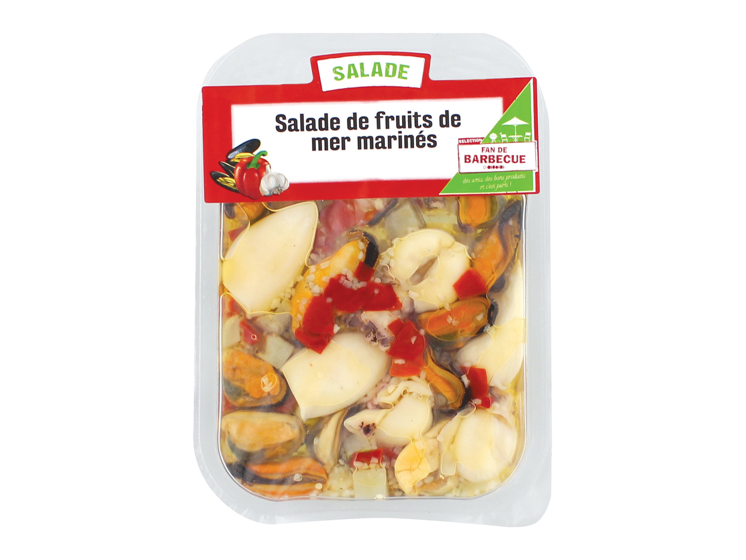 Salade fruits de mer marinés1 , le prix 1.99 €
- Au choix : salade de ...