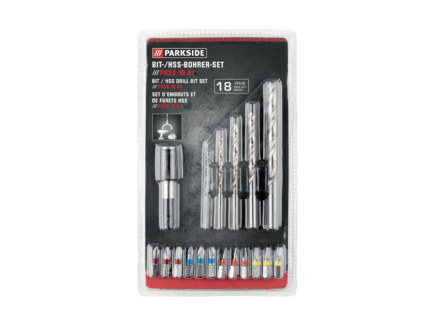 Set d’embouts et forets, mèches ou douilles , le prix 6.99 €
- Pochette de ...