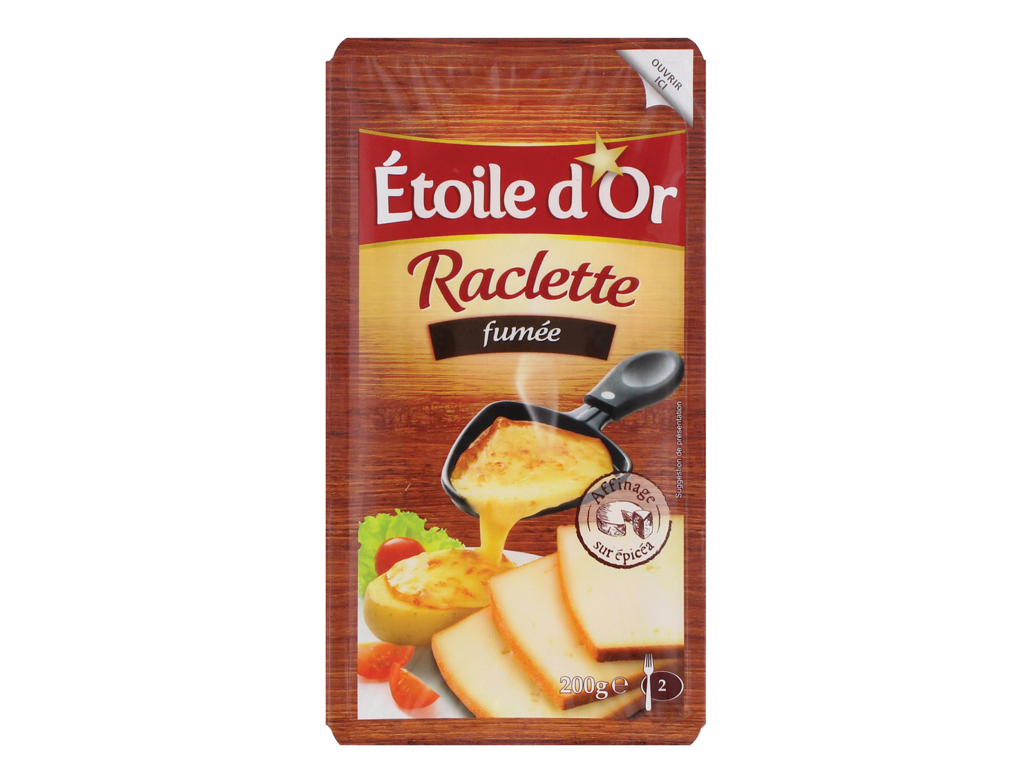 Raclette en tranches , le prix 1.89 €
- Au choix : au poivre, fumée ou vin ...